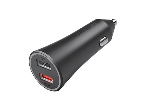 Xiaomi Mi - Bilstrømadapter - 37 watt - 3 A - Fast Charge - 2 utgangskontakter (2 x USB) - svart