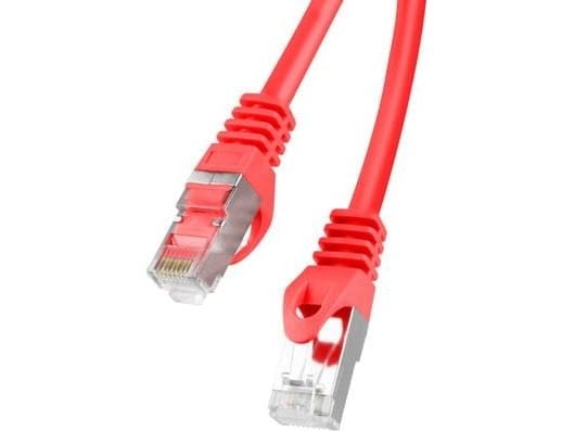 Lanberg - Koblingskabel - RJ-45 (hann) til RJ-45 (hann) - 5.7 mm - FTP - CAT 6 - formstøpt, uten hindringer, flertrådet - rød, RAL 3017