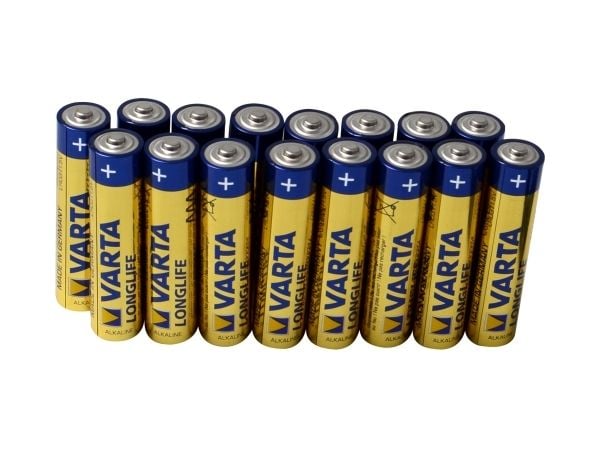 Varta BV-LL 16 AAA, Engangsbatteri, AAA, Alkalinsk, 16 stykker, Blå, Gult, 122 mm