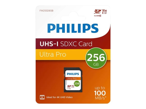 Philips Ultra Pro FM25SD65B - Flashminnekort - 256 GB - Video Class V30 / UHS-I U3 / Class10 - SDXC
