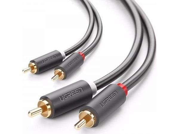 Kabel 2xRCA-plugg - 2xRCA-plugg 3 m svart AV104 UGREEN
