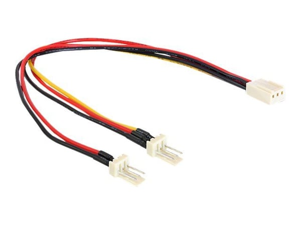 Delock - Strömdelare för fläkt - 3 pin Molex (hane) till 3 pin Molex (hona) - 22 cm