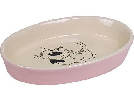Nobby MISKA CER. oval kattskål rosa/hvit Nobby MISKA CER. oval kattskål rosa/hvit