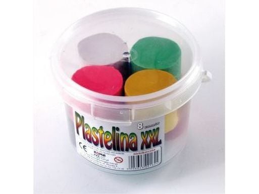 KOMA-PLAST plastelina 8 farger XXL