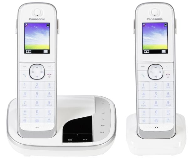 Panasonic KX-TGJ322GW - Trådlös telefon - svarssysten med nummerpresentation - DECT - vit + 1 extra handuppsättning