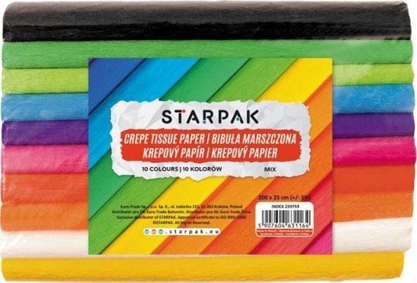 Starpak Kreppipaperi 25x200cm MIX vär. 10 kpl (133235)