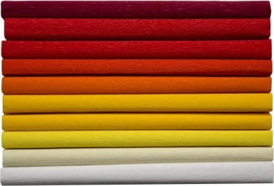 Happy Color krøllet crepepapir 25×200 cm mix varme farger 10 stk