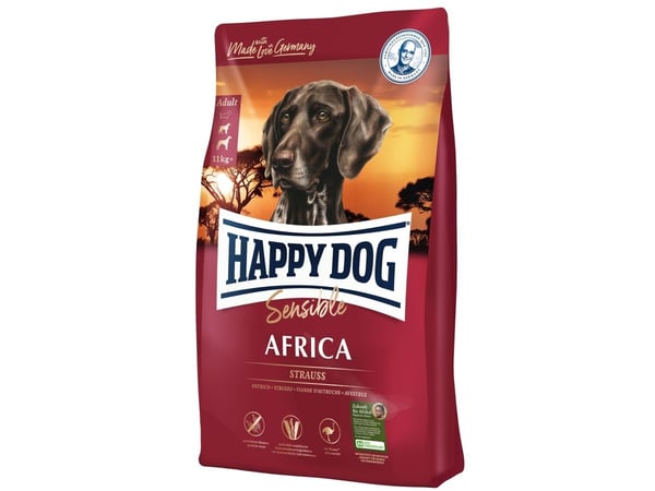 Happy Dog Supreme Sensible - Africa, Vuxen, Medium (11 - 25 kg), Struts, 1 kg, Glutenfri