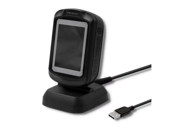 Qoltec - Strekkodeskanner - stasjonær - 2D-bildefremviser - 300 skann/sek - dekodet - USB