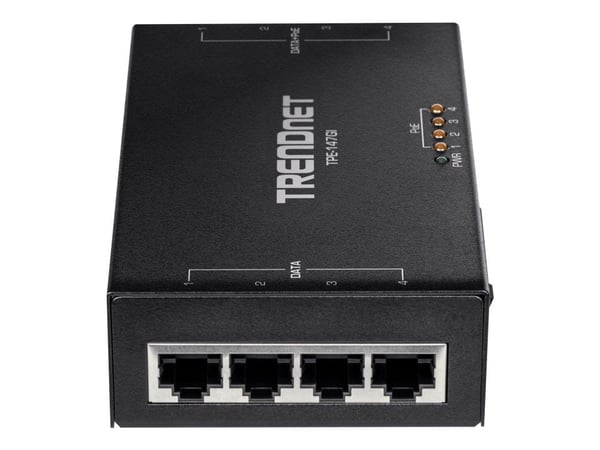 TRENDnet TPE-147GI - Strøminjektor - AC 100-240 V - 65 watt - utgangskontakter: 4 - TAA-samsvar