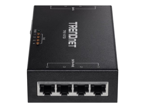 TRENDnet TPE-147GI - Strøminjektor - AC 100-240 V - 65 watt - utgangskontakter: 4 - TAA-samsvar