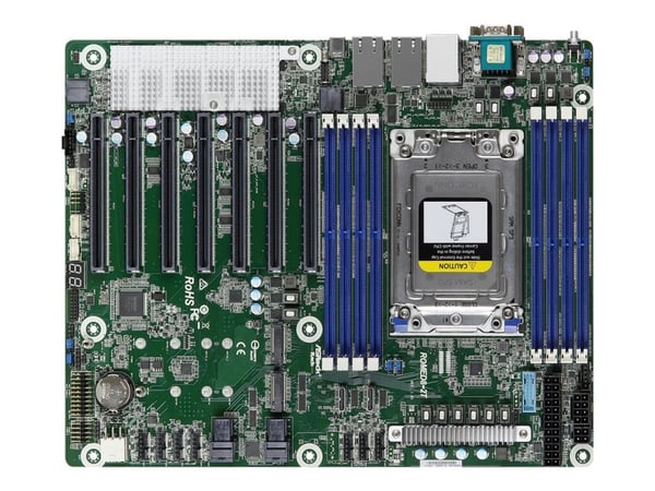 ASRock Rack ROMED8-2T - Hovedkort - ATX - Socket SP3 - USB 3.1 Gen 1, USB-C Gen2, USB 3.1 Gen 2 - 2 x 10 Gigabit LAN - innbygd grafikk