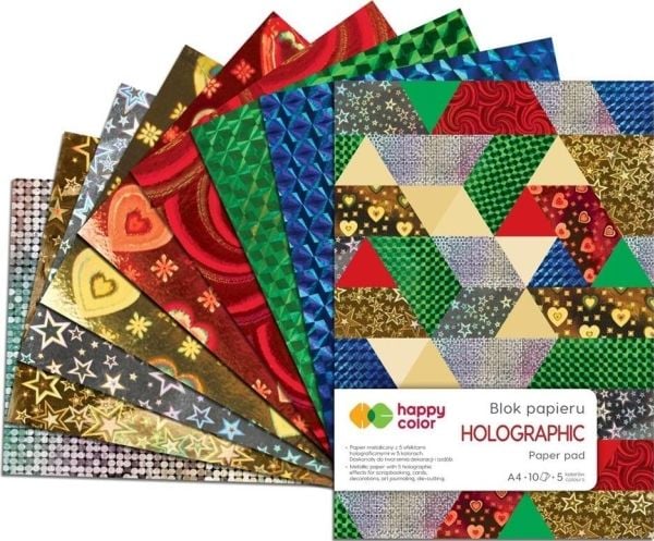 Ark/Bloc A4/10K holografisk 70 g HAPPY COLOR |