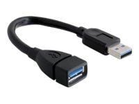 DeLOCK - USB-jatkojohto - USB Type A (uros) - USB Type A (naaras) - USB 3.0 - 15 cm - musta
