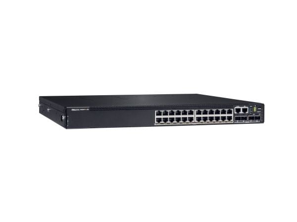 Dell PowerSwitch N2224PX-ON - Switch - L3 - Styrt - 12 x 10/100/1000/2.5G (PoE+) + 12 x 1/2.5G (PoE++) + 4 x 25 Gigabit SFP28 - front til bakside-l...