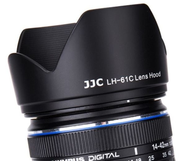 JJC LH-J61C, Rund, Olympus Zuiko Digital ED 14-42mm 1:3.5-5.6 / M.Zuiko Digital ED 14–150mm 1:4.0–5.6 / M.Zuiko..., Svart, ABS
