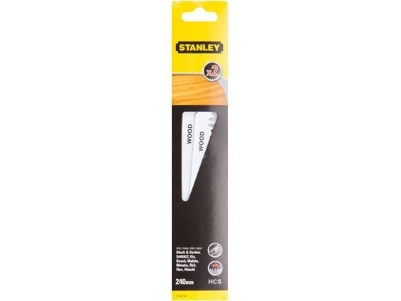 Stanley STA21182-XJ, Sabelsagblad, Bransje, High Carbon Steel (HCS), Svart, Grå, 24 cm, 2 stykker