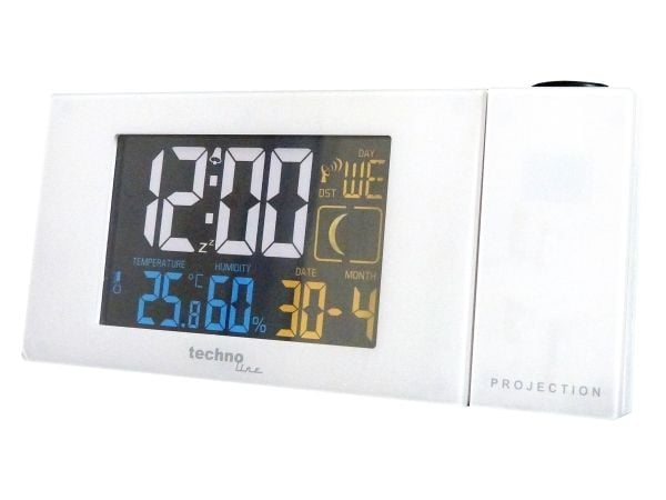 Technoline WT 537, Digital vekkerklokke, Hvit, Temperatur, Tid, AAA, 165 mm, 75 mm