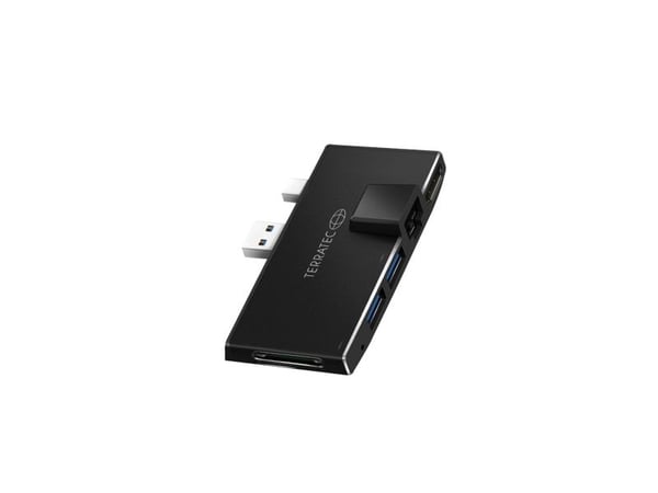 Terratec CONNECT Pro2, Langallinen, USB 3.2 Gen 1 (3.1 Gen 1) Type-A, 1000 Mbit/s, Musta, MMC, MicroSD (TransFlash), SD, 4K Ultra HD