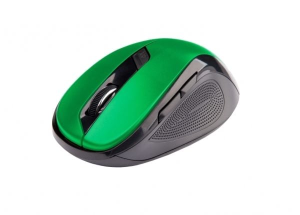 C-TECH WLM-02G, Høyre hendt, Optisk, RF kabel-fri, 1600 DPI, Sort, Grønn