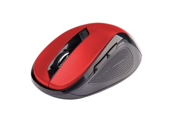 C-TECH WLM-02R, Høyre hendt, Optisk, RF kabel-fri, 1600 DPI, Sort, Rød