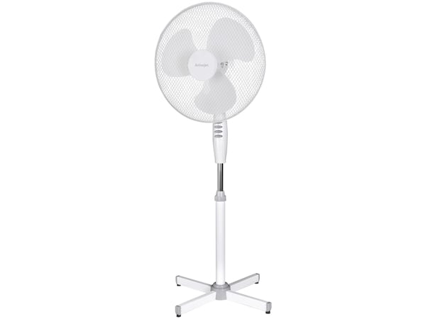 Activejet Regular WSR-40B, Kotitaloustuuletin lavoilla, Harmaa, Hopea, Valkoinen, Lattia, Metalli, Muovi, 43 cm, 80°
