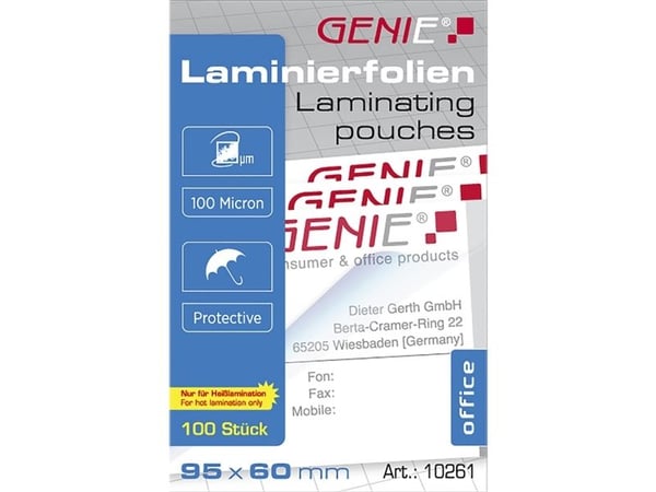 Genie 10261, Läpinäkyvä, 95 x 60, 90 mm, 60 mm, 10 mm, 132 g