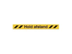 Gulvskilt "Hold afstand" gul gulvfolie 100*1000mm - TEMP003