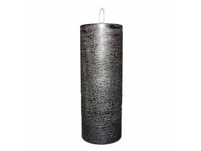 LED bloklys 7.5x20 cm med  3D flamme Sort,1 stk