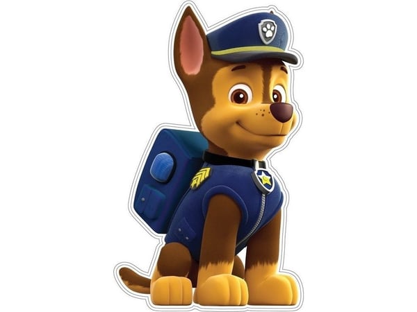 Paw Patrol veggklistremerke med Chase - 22 x 22 cm