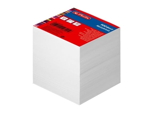 Herlitz 146225, kvadratisk, hvit, papir, 90 mm, 90 mm, 900 ark