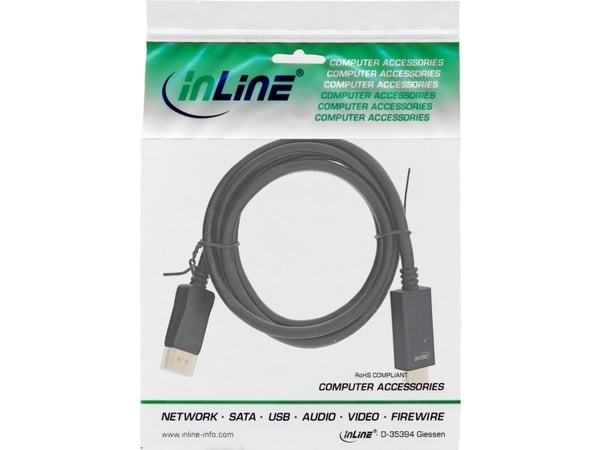 InLine 17182I, 2 m, HDMI Type A (Standard), DisplayPort, Hanstik, kultainen