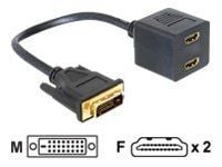 Delock - Skjermkabel - HDMI (hunn) til DVI-D (hann) - 20 cm