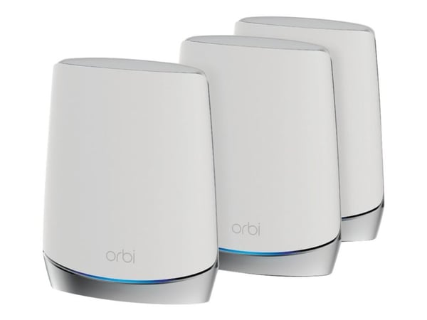 NETGEAR Orbi RBK753 - Wifi-system - (router, 2 förstärkare) - upp till 5651 kvadratfot - mesh 1GbE - Wi-Fi 6 - Trippelband