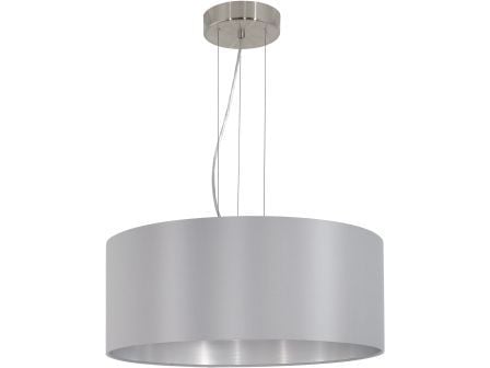 EGLO Maserlo, Fleksibel montering, Grå, Nickel, Sølv, Grå, Sølv, Stål, Stoff, Innendørs