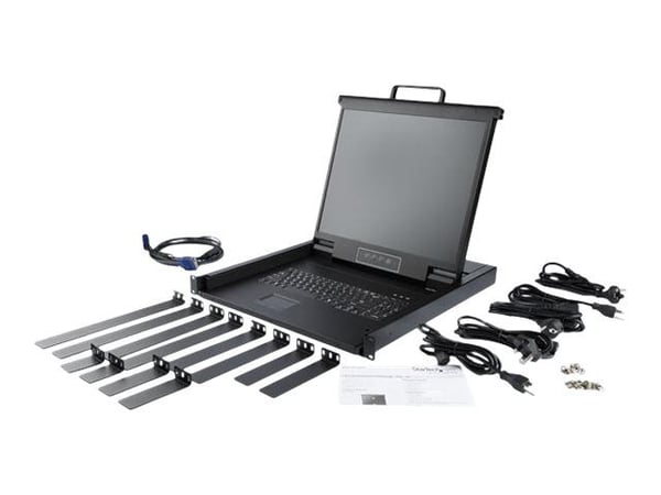 StarTech Rackmount KVM Console, Single Port VGA KVM with 19" LCD Monitor for Server Rack, Fully Featured Universal 1U LCD KVM Drawer with Cables & ...