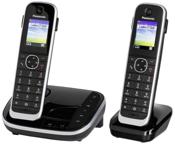 Panasonic KX-TGJ322GB - Trådløs telefon - svarersystem med anrops-ID - DECT - svart + ekstra håndsett