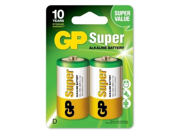 GP Super - Batteri 2 x D - alkaliskt