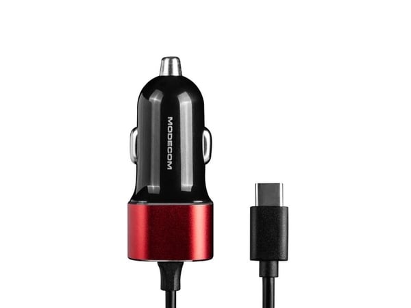 MODECOM MC-CU2K-09-TC - Bilstrømadapter - 2 utgangskontakter (USB, USB-C) - svart