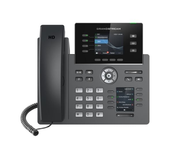 Grandstream GRP2614 - VoIP-telefon med anrops-ID/samtale venter - IEEE 802.11a/b/g/n/ac (Wi-Fi) - treveis anropskapasitet - SIP, RTCP, RTP, SRTP - ...