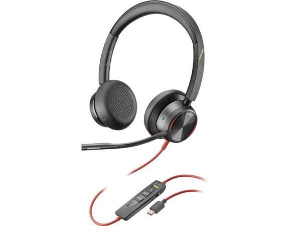 POLY Blackwire 8225, Koblet med ledninger (ikke trådløs), Kontor/kundesenter, 20 - 20000 Hz, 186 g, Hodesett, Sort
