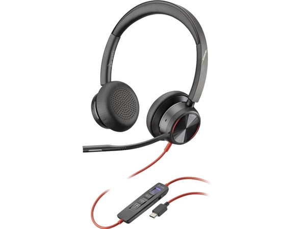 POLY Blackwire 8225, Koblet med ledninger (ikke trådløs), Kontor/kundesenter, 20 - 20000 Hz, 186 g, Hodesett, Sort