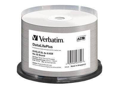 Verbatim DataLifePlus Professional - 50 x DVD+R DL - 8.5 GB 8x - bred termoskriveoverflate - spindel