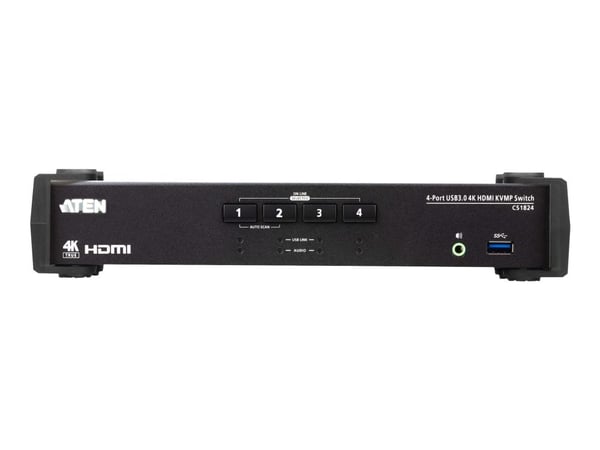 ATEN CS1824 KVMP Switch - Omkopplare för tangentbord/video/mus/ljud/USB - 4 x KVM/ljud/USB - 1 lokal användare - skrivbordsmodell