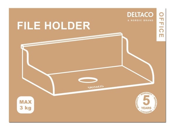 DELTACO Office - Filholder - 180 x 120 mm - matt hvit