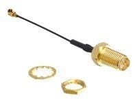Delock WLAN SMA antenna connection for installation - Antennekontakt - SMA (hann) - 5 cm - koaksial