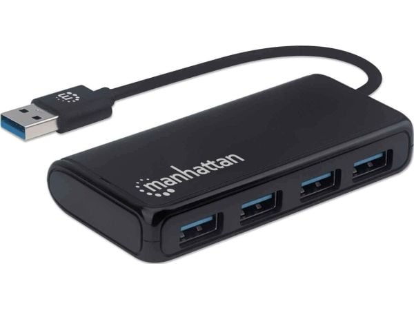 Manhattan 164900, USB 3.2 Gen 1 (3.1 Gen 1) Type-A, USB 3.2 Gen 1 (3.1 Gen 1) Type-A, 5000 Mbit/s, Svart, Akrylonitril-butadien-styren (ABS), 0,135 m