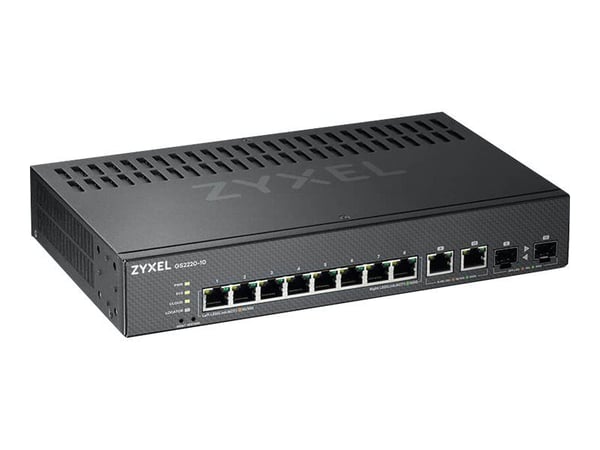 Zyxel GS2220-10 - Switch - Styrt - 8 x 10/100/1000 + 2 x kombo-Gigabit SFP - rackmonterbar, veggmonterbar