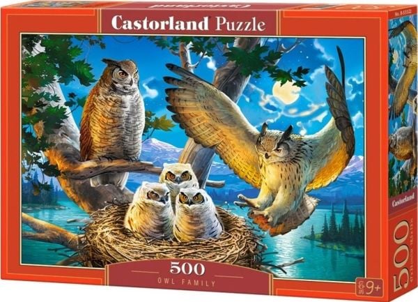 Castorland Owl Family 500 pcs, 500 stykker, Dyr, 9 år