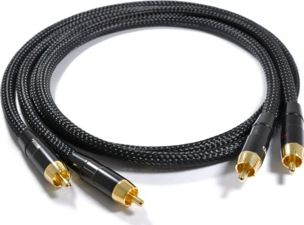 Melodika RCA-kabel (Cinch) x2 til RCA (Cinch) x2, 2 m, svart
